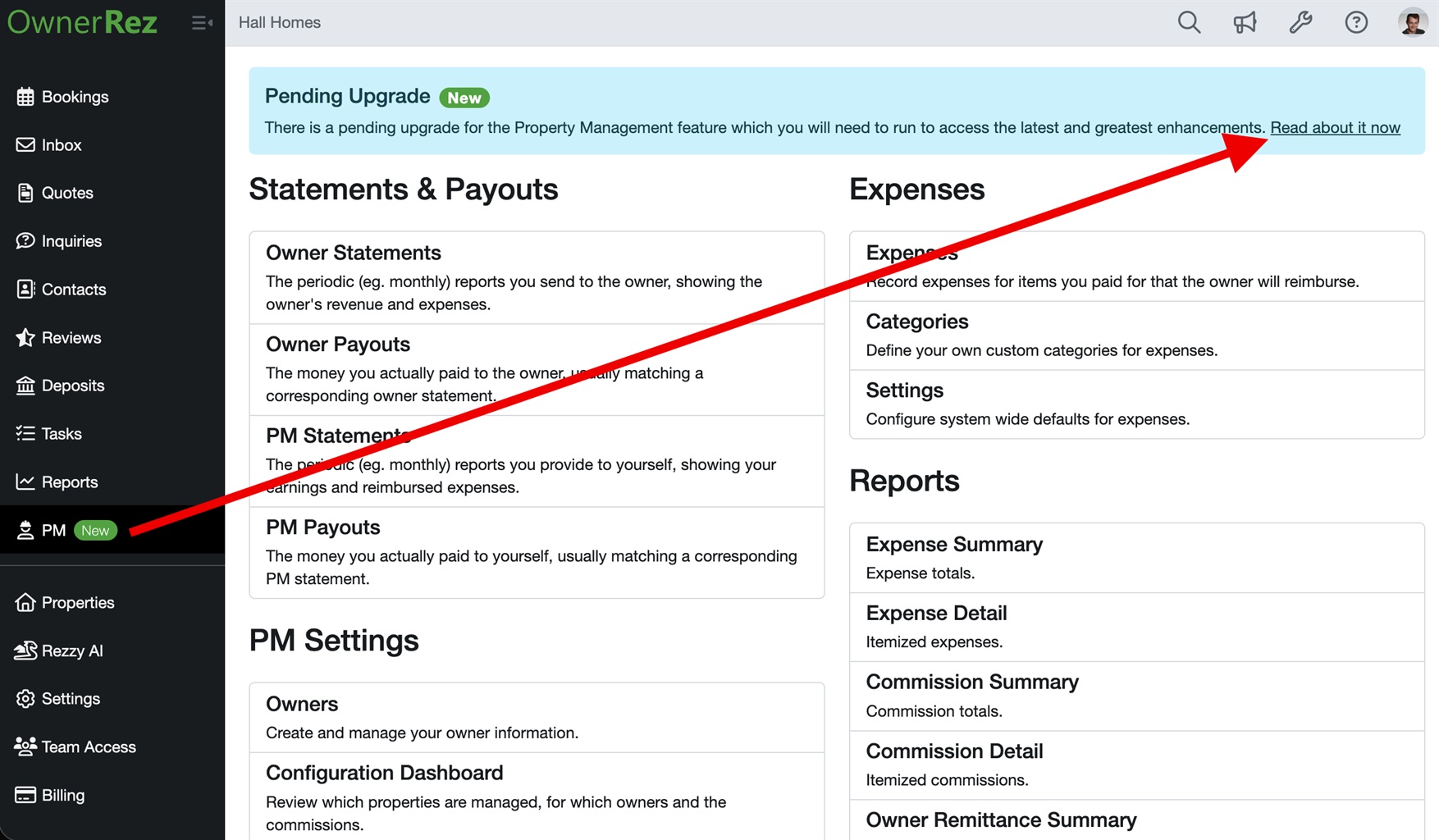 Inside your OwnerRez account, click PM on the sidebar, then at the top, you will see 