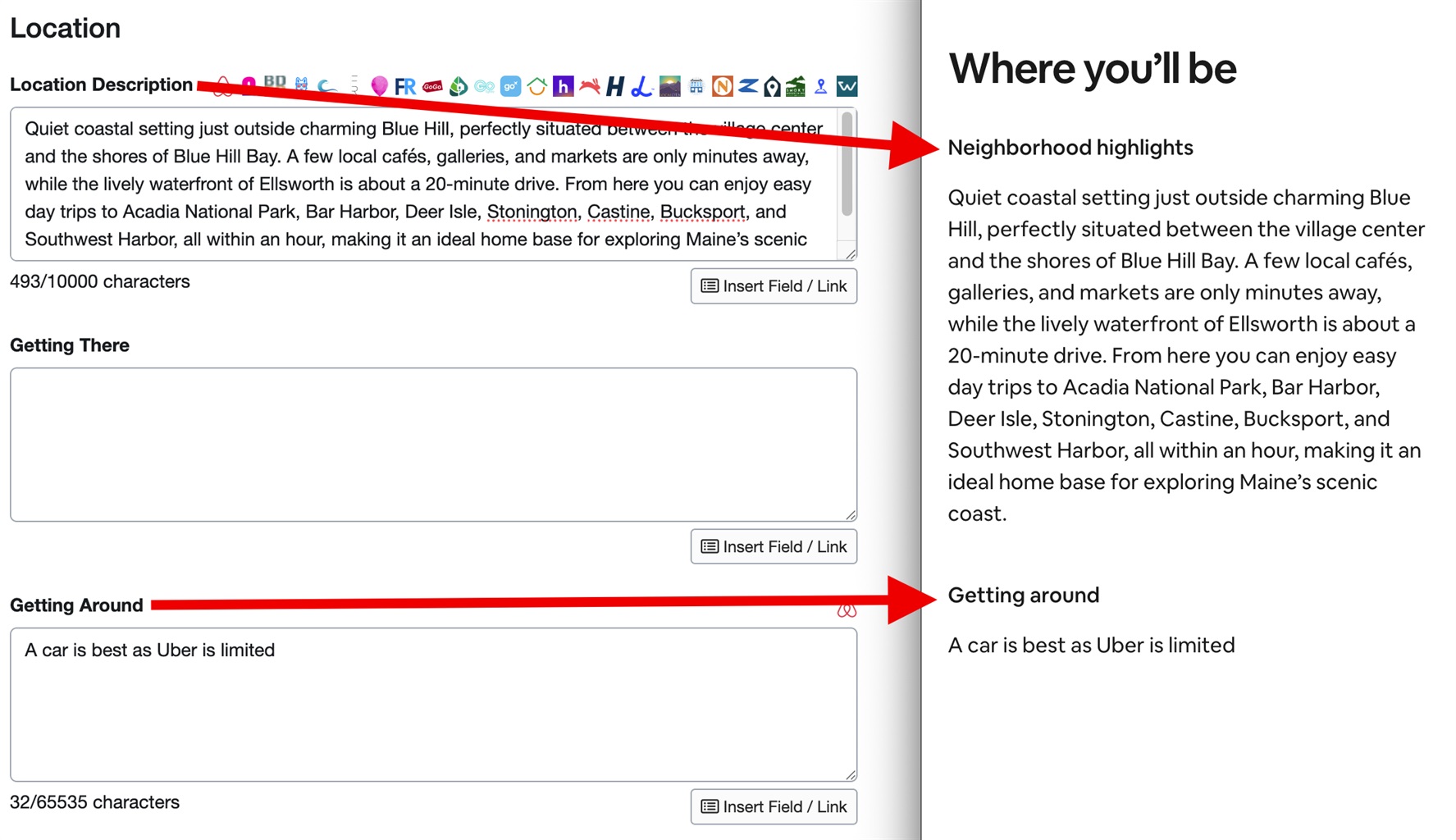 Airbnb&rsquo;s &ldquo;Transit&rdquo; description field has been renamed to &ldquo;Getting Around,&rdquo; and OwnerRez now syncs this using your property&rsquo;s &ldquo;Getting Around&rdquo; description instead of the older &ldquo;Getting There&rdquo; field.